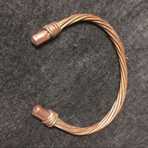 Copper bracelet; hand crafted twisted copper wire.